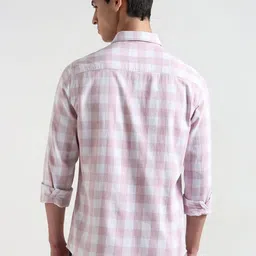 R&B Buffalo Checks Cotton Cutaway Collar Casual Shirt image 5
