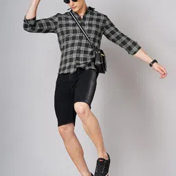 hardsoda by the indian garage co HARDSODA Tartan Checked Regular Fit Casual Shirt image 4