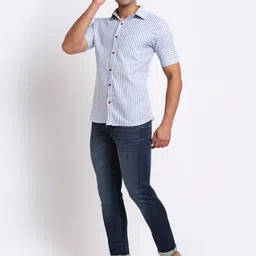 Enchanted Drapes Men Vertical Striped Casual Shirt image 5