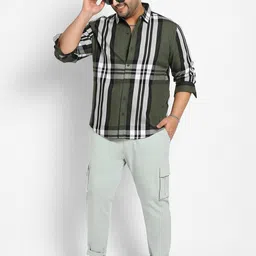 Instafab Plus Size Classic Regular Fit Tartan Checked Cotton Casual Shirt image 4