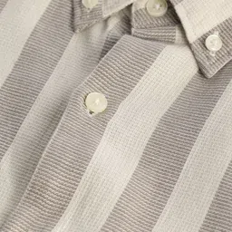 Snitch Classic Slim Fit Button-Down Collar Striped Cotton Casual Shirt image 5