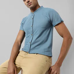 Campus Sutra Classic Mandarin Collar Casual Shirt-picture-14