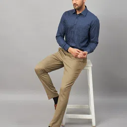 LOUIS STITCH Comfort Opaque Geometric Printed Cotton Formal Shirt image 3