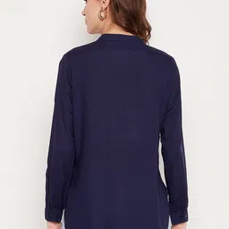 Ruhaans Women Blue Classic Casual Shirt image 5
