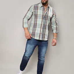 Instafab Plus Size Tartan Checked Classic Regular Fit Cotton Casual Shirt image 5