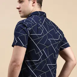 CP BRO Men Slim Fit Windowpane Checks Opaque Printed Casual Shirt image 5