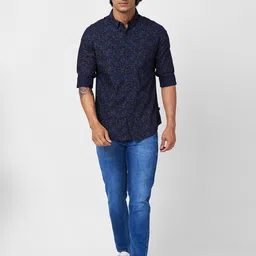 SPYKAR Slim Fit Abstract Printed Opaque Cotton Casual Shirt image 2