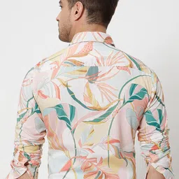 Mufti Men Slim Fit Abstract Printed Spread Collar Cotton Casual Shirt image 5