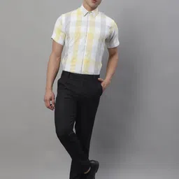 JAINISH Classic Checked Spread Collar Cotton Formal Shirt image 4