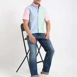 Tommy Hilfiger Men Button-Down Collar Colourblocked Cotton Casual Shirt image 3