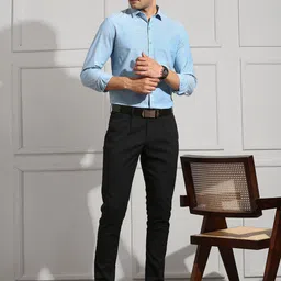 Ramraj Men Solid Spread Collar Cotton Formal Shirt image 5