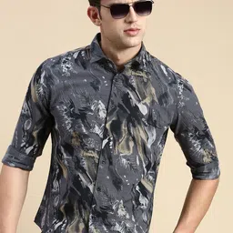 SHOWOFF Floral Printed Comfort Slim Fit Cotton Casual Shirt-image-90