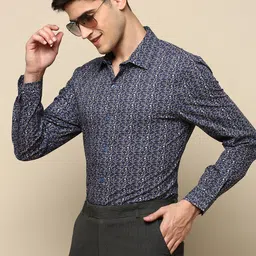 INVICTUS Spread Collar Standard Slim Fit Cotton Opaque Printed Formal Shirt-picture-30