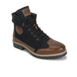Royal Enfield Men Navy Blue Colourblocked Boots-image-45