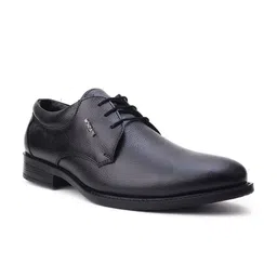 MONDAIN Men Black Solid Leather Formal Derbys-picture-38
