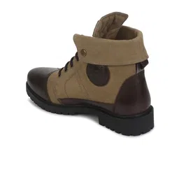 Royal Enfield Men Colourblocked Leather High-Top Boots image 2