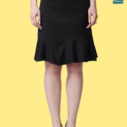 Popwings Pack Of 2 Above-Knee Length Pencil Skirts-picture-3