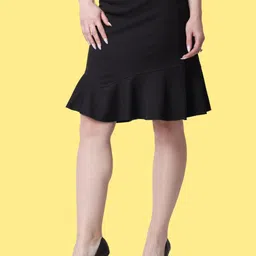 Popwings Pack Of 2 Heart Printed Knee Length Pencil Skirts image 4