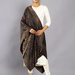 HANDICRAFT PALACE Floral Woven Design Woollen Shawl-picture-11