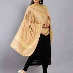 HANDICRAFT PALACE Paisley Woven Design Zari Wool Shawl image 3