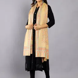 HANDICRAFT PALACE Paisley Woven Design Zari Wool Shawl image 4