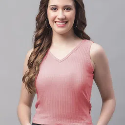Friskers V-Neck Sleeveless Fitted Crop Top-picture-19