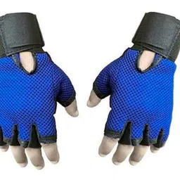 groupers Combo Set of Duffle Canvas Bag with Gloves & Wrist Band Support BagslSports & Travel Bag (Blue) image 3
