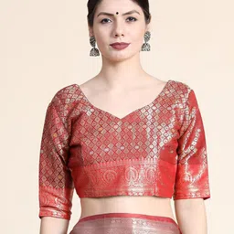 Mitera Grey Woven Design Zari Patola Saree image 5