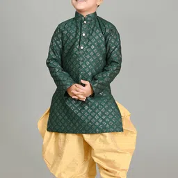BAESD Boys Embroidered Regular Sequinned Dupion Silk Kurta with Patiala Set-picture-49