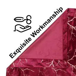 the conversion Wine Velvet Abstract 5ft Room Darkening Eyelet Window Curtain (1 Pc) image 4