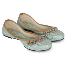 dfr Women’s Rajasthani Embroidered with Payal Punjabi Mojari’s Juti Jutis Shoe image 2
