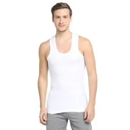 dixcy scott Originals Men's Regular Fit Solid 100% Combed Cotton Itch -Free & Comfortable U-Neck Sleeveless Tank Fit Under Shirt Vest Innerwear - Designer Vest (Pack of 2) image 1
