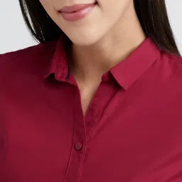 allen solly Women's Classic Fit Poly Cotton Formal Shirt image 3