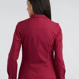 allen solly Women's Classic Fit Poly Cotton Formal Shirt image 1