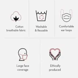 Touchstone Filter pocket nose bridge denim look double layer anti-pollution smog smoke cold cough protective cotton face mask Reusable Machine Washable for men, women. image 4