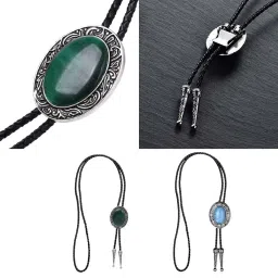 myaddiction Celtic Natural Stone Western Novelty Rodeo Bolo Tie Leather Necktie Necklace Blue Clothing Shoes & Accessories | Mens Accessories | Other Mens Accessories image 5