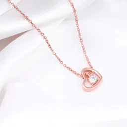 GIVA 925 Silver Rose Gold-Plated Whole Heart Necklace-picture-16