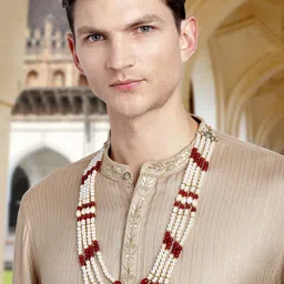 Peora Men Gold-Plated Beaded Necklace-picture-13