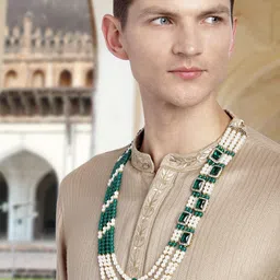Peora Men Gold-Plated Beaded Necklace-image-4