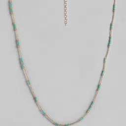 RICHEERA Turquoise Blue & Gold-Toned Gold-Plated Beaded Necklace-picture-16