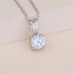 Ornate Jewels 925 Sterling Silver American Diamond Solitaire Necklace-picture-25