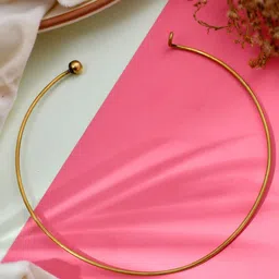Sanjog Brass Gold-Plated Hasli Choker Statement Oxidised Necklace-picture-30