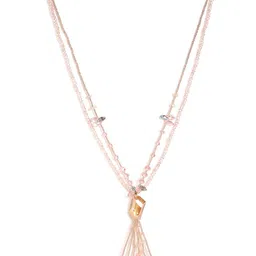 Blisscovered Pink & Orange Beaded Layered Necklace-picture-31