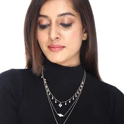 Yellow Chimes White & Gold-Plated Pearl Layered Necklace-picture-30