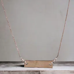 AMONROO 925 Sterling Silver Rose Gold-Plated Bar Pendant Chain-picture-35