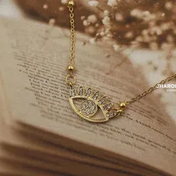 Pinapes Gold-Plated Evil Eye Pendant Necklace-image-3