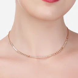 AMI Rose Gold & White Brass Rose Gold-Plated  Cubic Zirconia Necklace-picture-14
