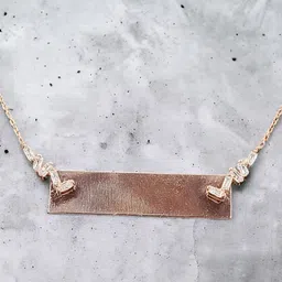 AMONROO 925 Sterling Silver Rose Gold-Plated Bar Pendant Chain image 3