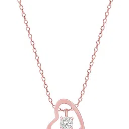 GIVA 925 Silver Rose Gold-Plated Whole Heart Necklace image 4