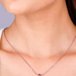 GIVA 925 Silver Rose Gold-Plated Whole Heart Necklace image 2